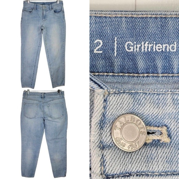 Talbots Jeans Women's Size 2 Blue Light Wash Denim Girlfriend Mid Rise - Picture 1 of 9